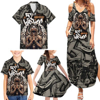 52th Anniversary Of Hiphop Celebration Family Matching Summer Maxi Dress and Hawaiian Shirt with Praying Angel Graphic and Urban Graffiti Background - Wonder Print Shop