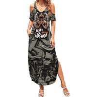 52th Anniversary Of Hiphop Celebration Family Matching Summer Maxi Dress and Hawaiian Shirt with Praying Angel Graphic and Urban Graffiti Background - Wonder Print Shop