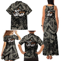 52th Anniversary Of Hiphop Celebration Family Matching Tank Maxi Dress and Hawaiian Shirt with Praying Angel Graphic and Urban Graffiti Background - Wonder Print Shop