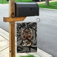 52th Anniversary Of Hiphop Celebration Garden Flag with Praying Angel Graphic and Urban Graffiti Background - Wonder Print Shop