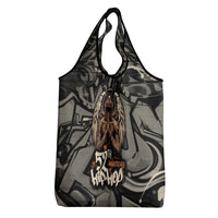 52th Anniversary Of Hiphop Celebration Grocery Bag with Praying Angel Graphic and Urban Graffiti Background - Wonder Print Shop
