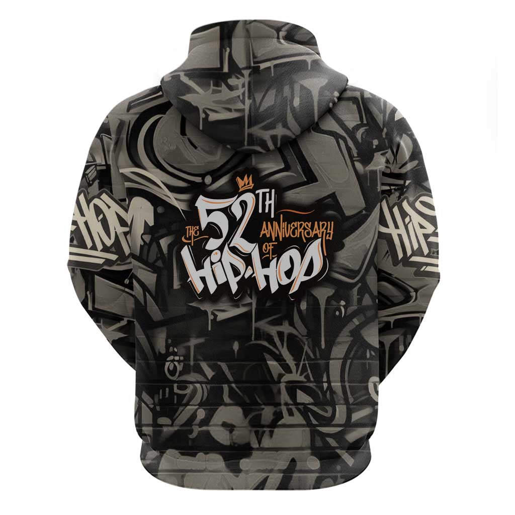 52th Anniversary Of Hiphop Celebration Hoodie with Praying Angel Graphic and Urban Graffiti Background - Wonder Print Shop
