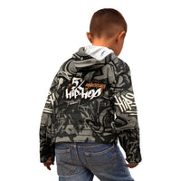 52th Anniversary Of Hiphop Celebration Kid Hoodie with Praying Angel Graphic and Urban Graffiti Background - Wonder Print Shop