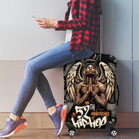 52th Anniversary Of Hiphop Celebration Luggage Cover with Praying Angel Graphic and Urban Graffiti Background - Wonder Print Shop