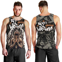 52th Anniversary Of Hiphop Celebration Men Tank Top with Praying Angel Graphic and Urban Graffiti Background - Wonder Print Shop