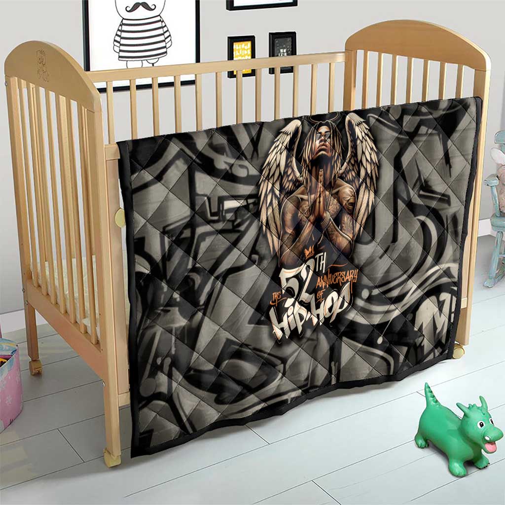 52th Anniversary Of Hiphop Celebration Quilt with Praying Angel Graphic and Urban Graffiti Background - Wonder Print Shop