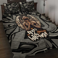 52th Anniversary Of Hiphop Celebration Quilt Bed Set with Praying Angel Graphic and Urban Graffiti Background - Wonder Print Shop