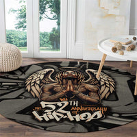 52th Anniversary Of Hiphop Celebration Round Carpet with Praying Angel Graphic and Urban Graffiti Background - Wonder Print Shop