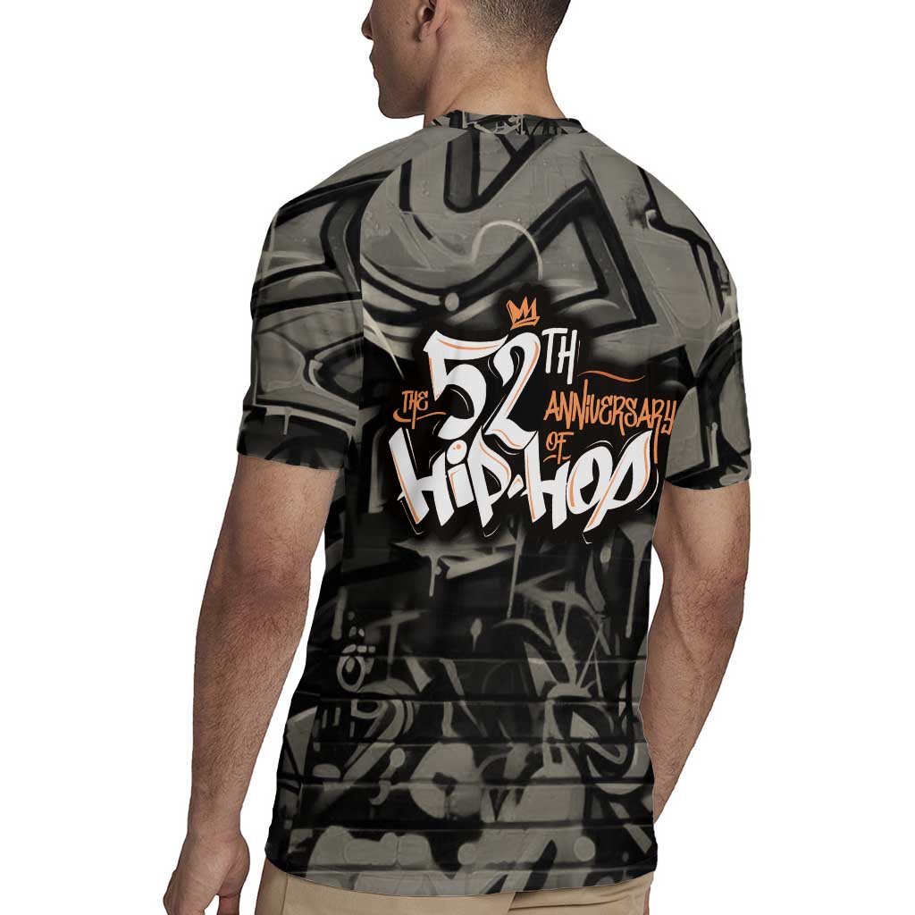 52th Anniversary Of Hiphop Celebration Rugby Jersey with Praying Angel Graphic and Urban Graffiti Background - Wonder Print Shop