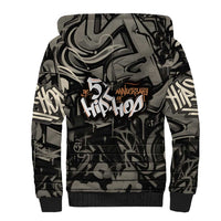 52th Anniversary Of Hiphop Celebration Sherpa Hoodie with Praying Angel Graphic and Urban Graffiti Background - Wonder Print Shop