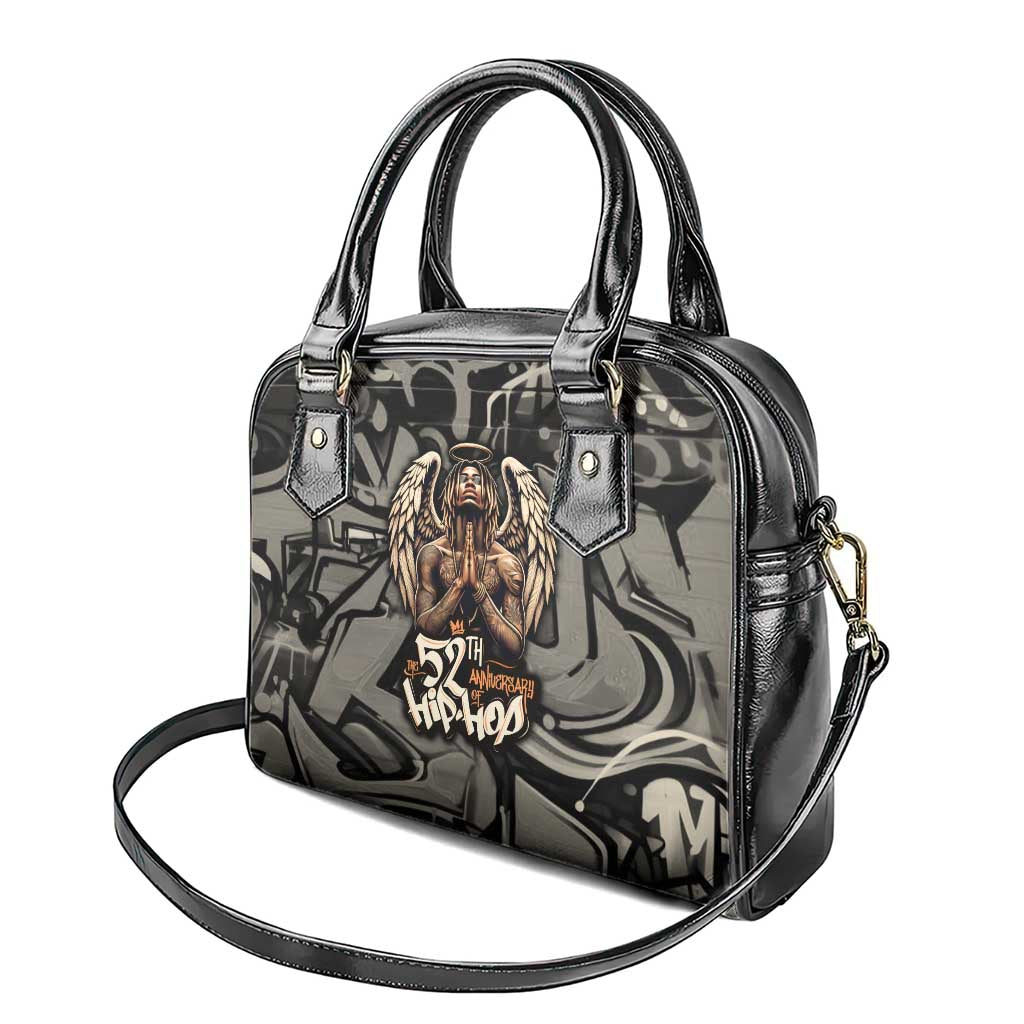 52th Anniversary Of Hiphop Celebration Shoulder Handbag with Praying Angel Graphic and Urban Graffiti Background - Wonder Print Shop