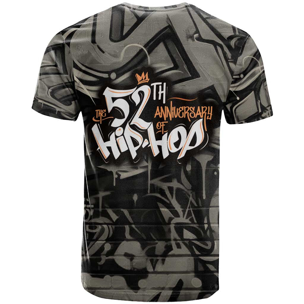 52th Anniversary Of Hiphop Celebration T Shirt with Praying Angel Graphic and Urban Graffiti Background - Wonder Print Shop