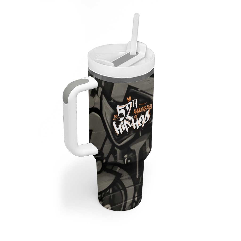 52th Anniversary Of Hiphop Celebration Tumbler With Handle with Praying Angel Graphic and Urban Graffiti Background - Wonder Print Shop