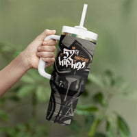 52th Anniversary Of Hiphop Celebration Tumbler With Handle with Praying Angel Graphic and Urban Graffiti Background - Wonder Print Shop
