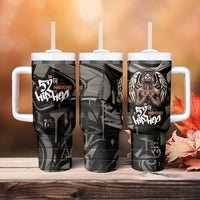 52th Anniversary Of Hiphop Celebration Tumbler With Handle with Praying Angel Graphic and Urban Graffiti Background - Wonder Print Shop