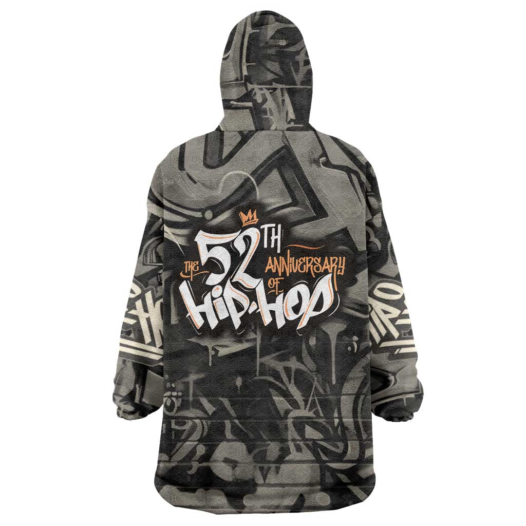 52th Anniversary Of Hiphop Celebration Wearable Blanket Hoodie with Praying Angel Graphic and Urban Graffiti Background - Wonder Print Shop