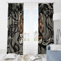 52th Anniversary Of Hiphop Celebration Window Curtain with Praying Angel Graphic and Urban Graffiti Background - Wonder Print Shop
