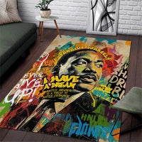 Martin Luther King Graffiti Style Graphic Area Rug with Colorful Spray Paint Quotes and Crown Detail - Wonder Print Shop