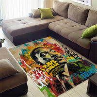 Martin Luther King Graffiti Style Graphic Area Rug with Colorful Spray Paint Quotes and Crown Detail - Wonder Print Shop