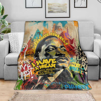 Martin Luther King Graffiti Style Graphic Blanket with Colorful Spray Paint Quotes and Crown Detail - Wonder Print Shop