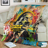 Martin Luther King Graffiti Style Graphic Blanket with Colorful Spray Paint Quotes and Crown Detail - Wonder Print Shop