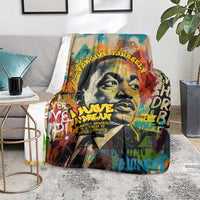 Martin Luther King Graffiti Style Graphic Blanket with Colorful Spray Paint Quotes and Crown Detail - Wonder Print Shop