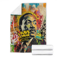 Martin Luther King Graffiti Style Graphic Blanket with Colorful Spray Paint Quotes and Crown Detail - Wonder Print Shop