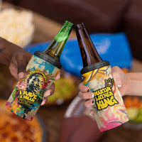 Martin Luther King Graffiti Style Graphic 4 in 1 Can Cooler Tumbler with Colorful Spray Paint Quotes and Crown Detail - Wonder Print Shop