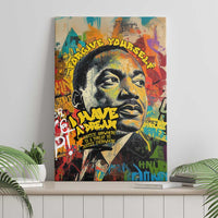 Martin Luther King Graffiti Style Graphic Canvas Wall Art with Colorful Spray Paint Quotes and Crown Detail - Wonder Print Shop