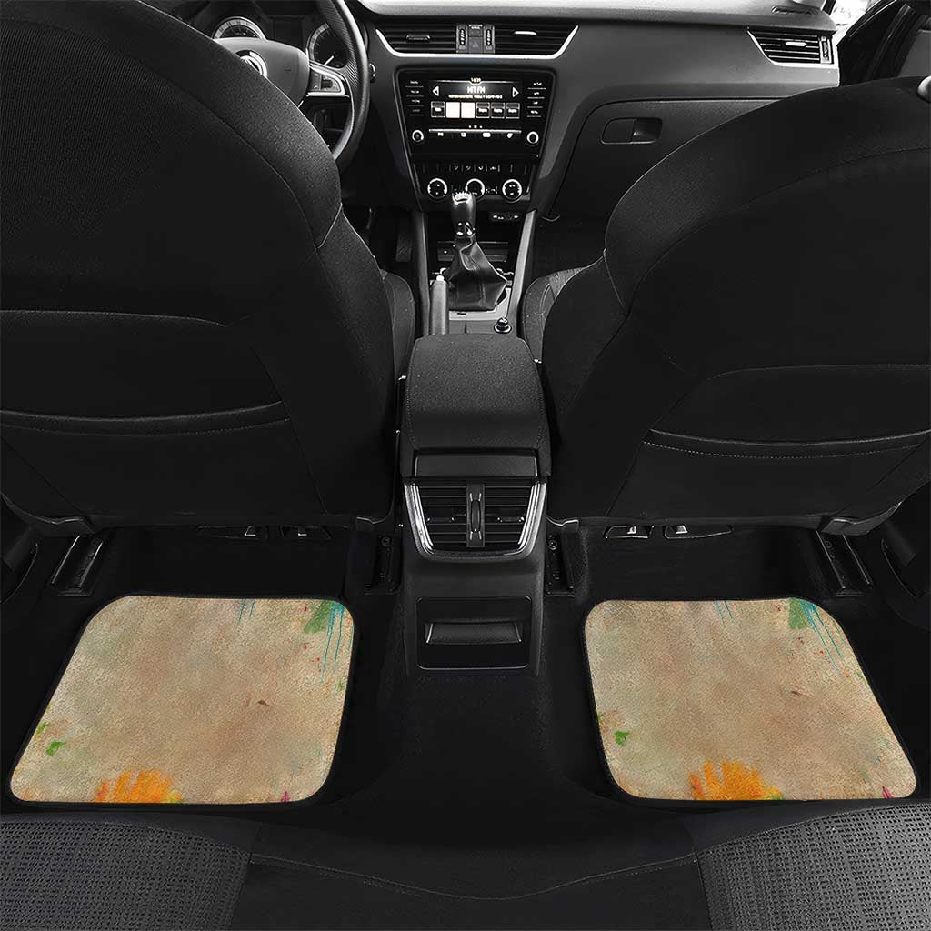 Martin Luther King Graffiti Style Graphic Car Mats with Colorful Spray Paint Quotes and Crown Detail - Wonder Print Shop