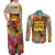 Martin Luther King Graffiti Style Graphic Couples Matching Off Shoulder Maxi Dress and Long Sleeve Button Shirt with Colorful Spray Paint Quotes and Crown Detail - Wonder Print Shop