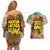 Martin Luther King Graffiti Style Graphic Couples Matching Off Shoulder Short Dress and Hawaiian Shirt with Colorful Spray Paint Quotes and Crown Detail - Wonder Print Shop
