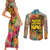 Martin Luther King Graffiti Style Graphic Couples Matching Short Sleeve Bodycon Dress and Long Sleeve Button Shirt with Colorful Spray Paint Quotes and Crown Detail - Wonder Print Shop