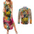 Martin Luther King Graffiti Style Graphic Couples Matching Summer Maxi Dress and Long Sleeve Button Shirt with Colorful Spray Paint Quotes and Crown Detail - Wonder Print Shop