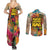 Martin Luther King Graffiti Style Graphic Couples Matching Summer Maxi Dress and Long Sleeve Button Shirt with Colorful Spray Paint Quotes and Crown Detail - Wonder Print Shop