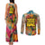 Martin Luther King Graffiti Style Graphic Couples Matching Tank Maxi Dress and Long Sleeve Button Shirt with Colorful Spray Paint Quotes and Crown Detail - Wonder Print Shop