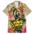 Martin Luther King Graffiti Style Graphic Family Matching Off The Shoulder Long Sleeve Dress and Hawaiian Shirt with Colorful Spray Paint Quotes and Crown Detail - Wonder Print Shop