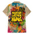 Martin Luther King Graffiti Style Graphic Family Matching Off The Shoulder Long Sleeve Dress and Hawaiian Shirt with Colorful Spray Paint Quotes and Crown Detail - Wonder Print Shop