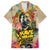 Martin Luther King Graffiti Style Graphic Family Matching Off Shoulder Short Dress and Hawaiian Shirt with Colorful Spray Paint Quotes and Crown Detail - Wonder Print Shop