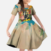 Martin Luther King Graffiti Style Graphic Family Matching Puletasi and Hawaiian Shirt with Colorful Spray Paint Quotes and Crown Detail - Wonder Print Shop