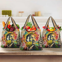 Martin Luther King Graffiti Style Graphic Grocery Bag with Colorful Spray Paint Quotes and Crown Detail - Wonder Print Shop