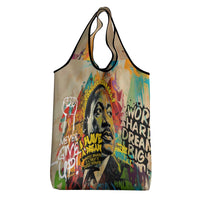 Martin Luther King Graffiti Style Graphic Grocery Bag with Colorful Spray Paint Quotes and Crown Detail - Wonder Print Shop