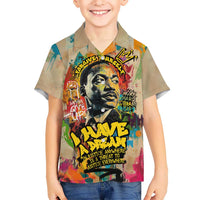 Martin Luther King Graffiti Style Graphic Hawaiian Shirt with Colorful Spray Paint Quotes and Crown Detail - Wonder Print Shop