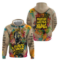 Martin Luther King Graffiti Style Graphic Hoodie with Colorful Spray Paint Quotes and Crown Detail - Wonder Print Shop