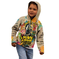 Martin Luther King Graffiti Style Graphic Kid Hoodie with Colorful Spray Paint Quotes and Crown Detail - Wonder Print Shop