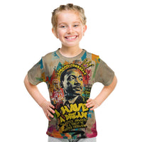 Martin Luther King Graffiti Style Graphic Kid T Shirt with Colorful Spray Paint Quotes and Crown Detail - Wonder Print Shop