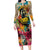 Martin Luther King Graffiti Style Graphic Long Sleeve Bodycon Dress with Colorful Spray Paint Quotes and Crown Detail - Wonder Print Shop
