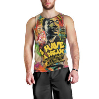 Martin Luther King Graffiti Style Graphic Men Tank Top with Colorful Spray Paint Quotes and Crown Detail - Wonder Print Shop