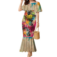 Martin Luther King Graffiti Style Graphic Mermaid Dress with Colorful Spray Paint Quotes and Crown Detail - Wonder Print Shop