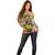 Martin Luther King Graffiti Style Graphic Off Shoulder Sweater with Colorful Spray Paint Quotes and Crown Detail - Wonder Print Shop